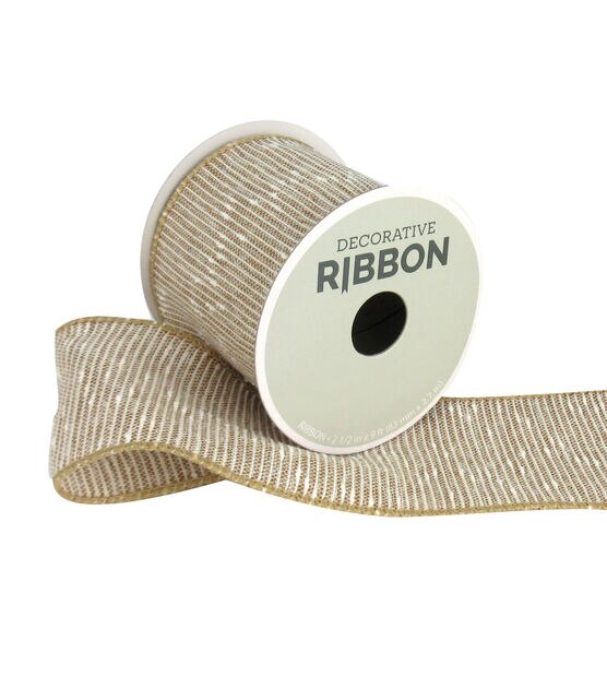 Save the Date Textured Ribbon 2.5''x9'  Natural & White