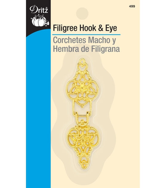 Dritz Filigree Hook & Eye, Gold