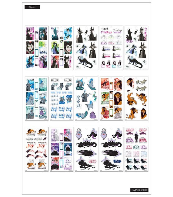 322pc Disney Villains Happy Planner Sticker Pack, , hi-res, image 2