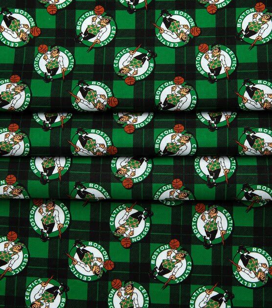 NBA Boston Celtics Plaid Logo Cotton Fabric, , hi-res, image 3