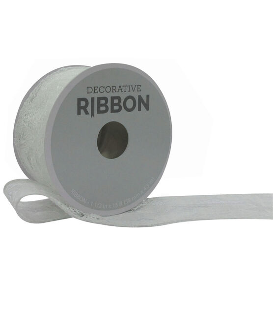 Decorative Ribbon 1.5''x15' Lace Ribbon White