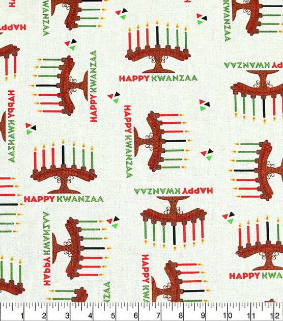 Happy Kwanzaa Novelty Cotton Fabric, , hi-res, image 2