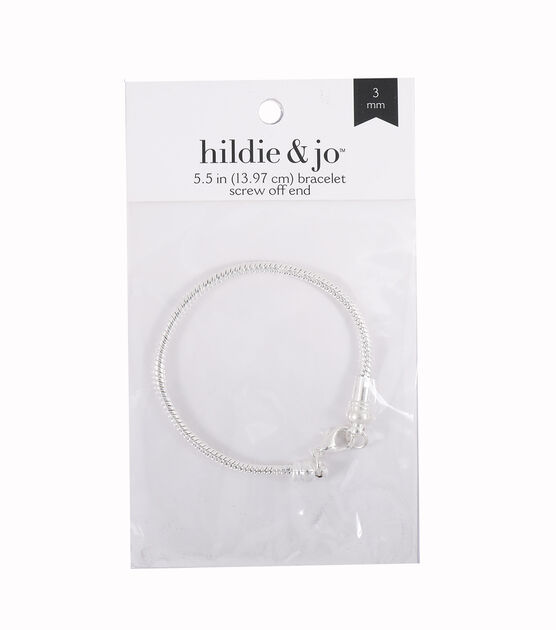 5.5" Silver Snake Chain Bracelet With Screw Off End by hildie & jo