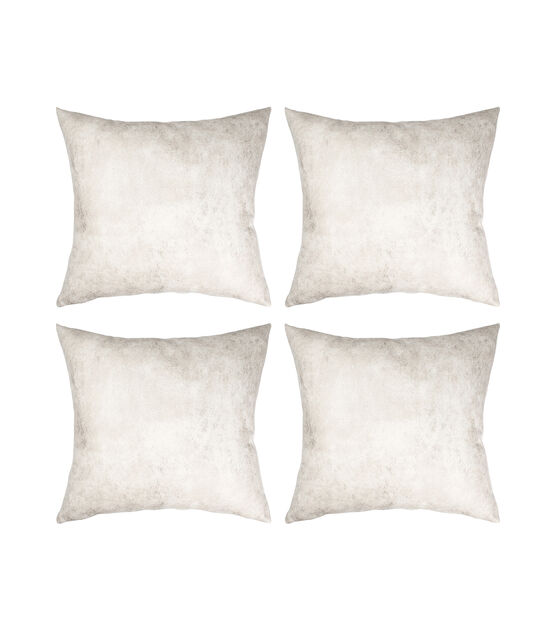 Craft Express 15.5" Leathaire Gray White Square Pillow Cover 4pk