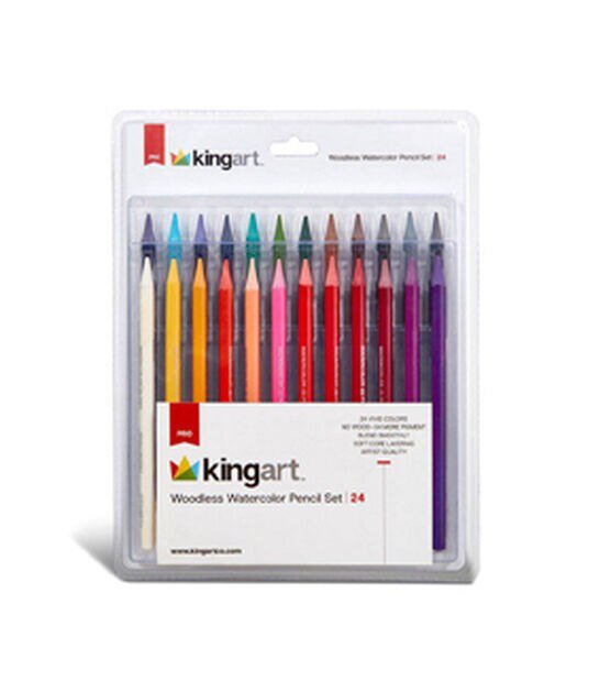 KINGART PRO Woodless Watercolor Pencils Set of 24, , hi-res, image 2
