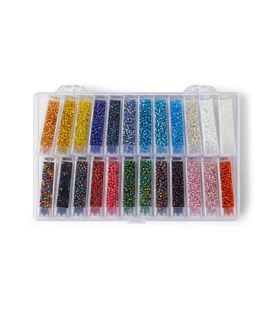 7oz Multi Silver Lined Seed Bead Box Set by hildie & jo, , hi-res, image 2