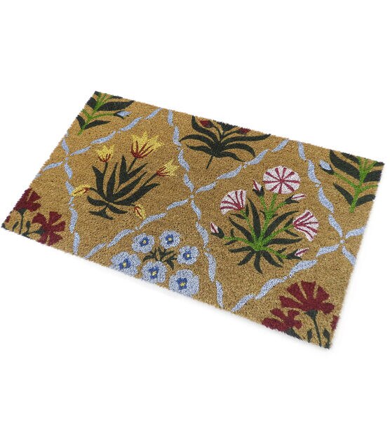 18" x 30" Spring Flowers on Brown Coir Door Mat by Place & Time, , hi-res, image 2