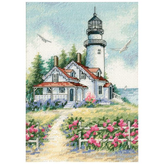 Dimensions 5" x 7" Scenic Lighthouse Counted Cross Stitch Kit