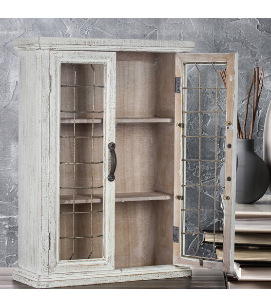 Furniture Finds Whitewashed Rustic Storage Cabinet | JOANN