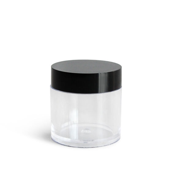 Park Lane 1 Clear Round Plastic Containers with Black Lids 12Pk - Craft Supplies - Crafts & Hobbies