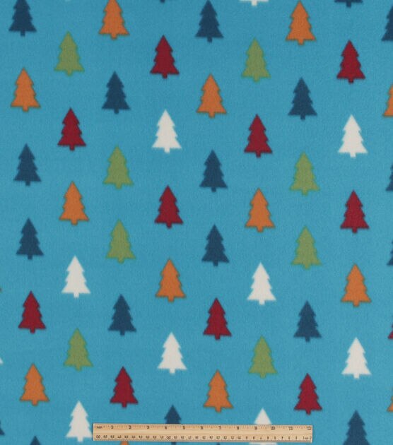 Simple Trees Multi Blizzard Prints Fleece Fabric, , hi-res, image 2