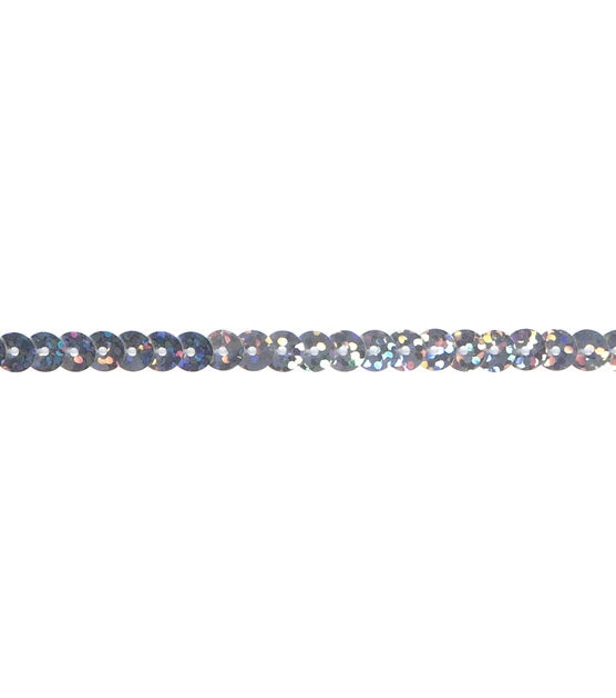 Simplicity Holographic Single Sequin Apparel Trim 0.25''x9' Silver