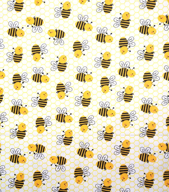 Novelty Cotton Fabric Happy Bees, , hi-res, image 2