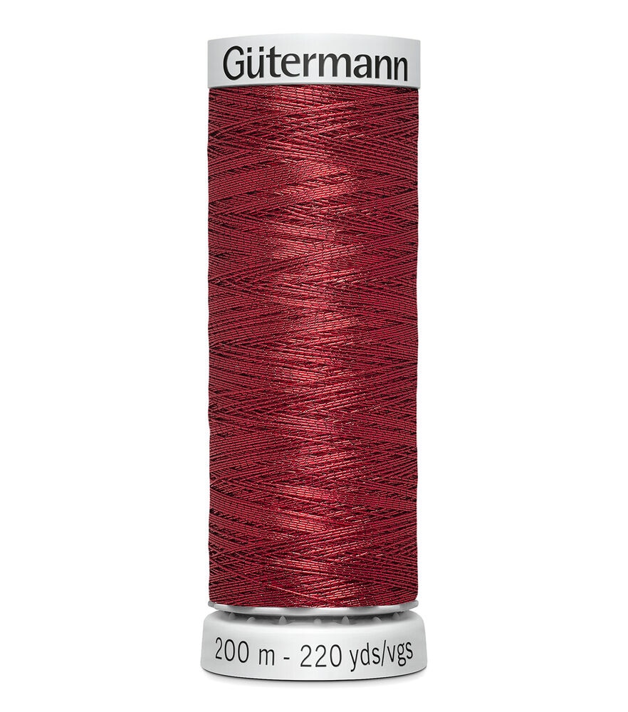 Gutermann 200M Metallic Dekor Thread, Red, swatch