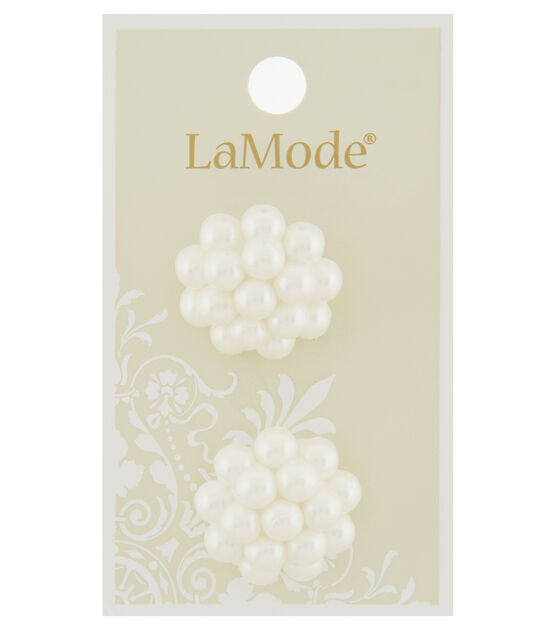 La Mode 7/8" Pearl Cluster Shank Buttons 2pk
