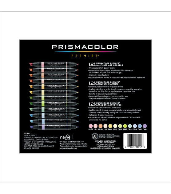 Prismacolor Fine Marker Pastel 12pc, , hi-res, image 2