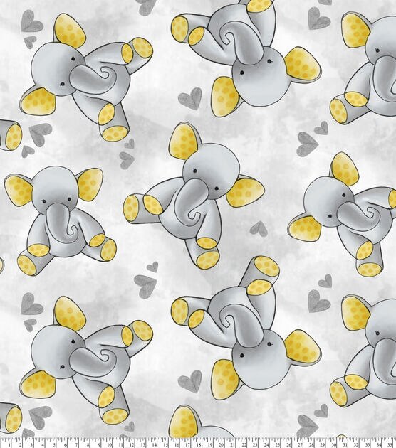 Elephant Grey Nursery Fleece Fabric