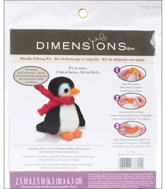 Dimensions Feltworks 2" Penguin Needle Felting Kit