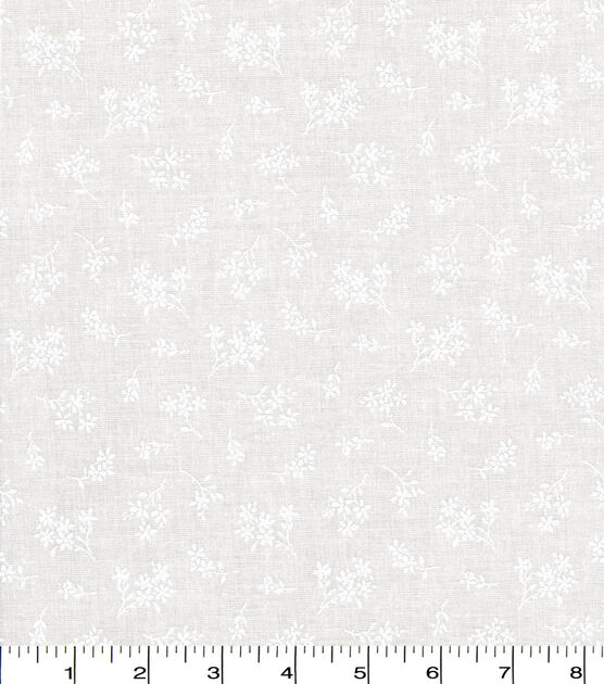White Ditsy Floral Quilt Cotton Fabric by Quilter's Showcase
