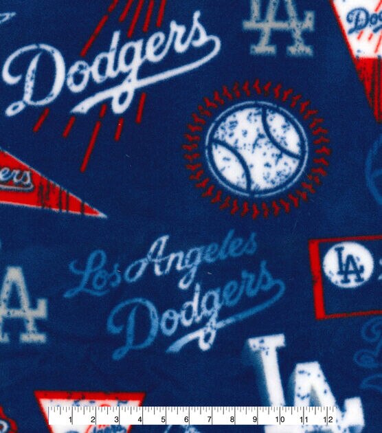 Fabric Traditions Los Angeles Dodgers Fleece Fabric Vintage