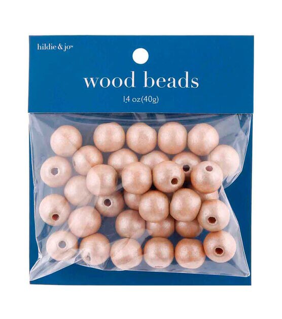 1.4oz Frosted Brown Round Wood Beads by hildie & jo