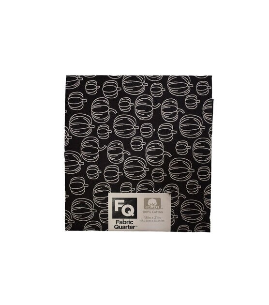 18" x 21" Black Pumpkins Cotton Fabric Quarter 1pc by Quilter's Showcase