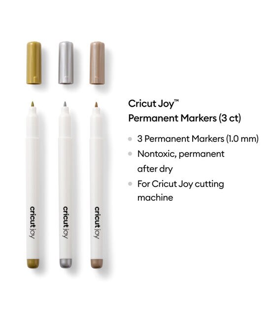 Cricut Joy 1mm Gold & Silver Permanent Metallic Markers 3ct, , hi-res, image 3