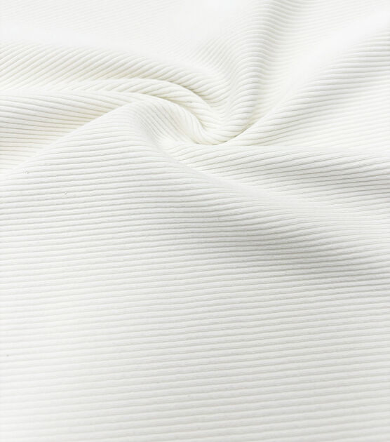 Cream Athleisure Rib Knit Fabric, , hi-res, image 1