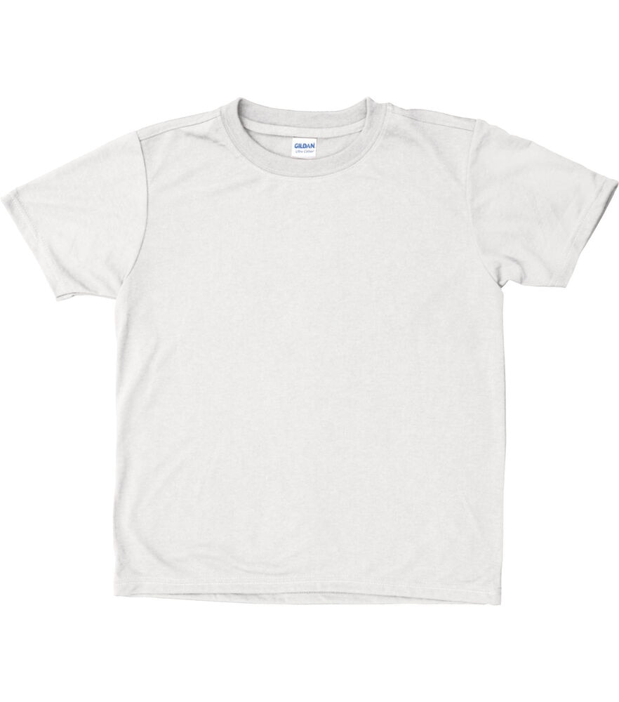 Gildan Youth T-Shirt, White, swatch