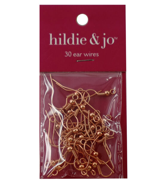 20" Rose Gold Metal Ball Fish Hook Ear Wires 30pk by hildie & jo