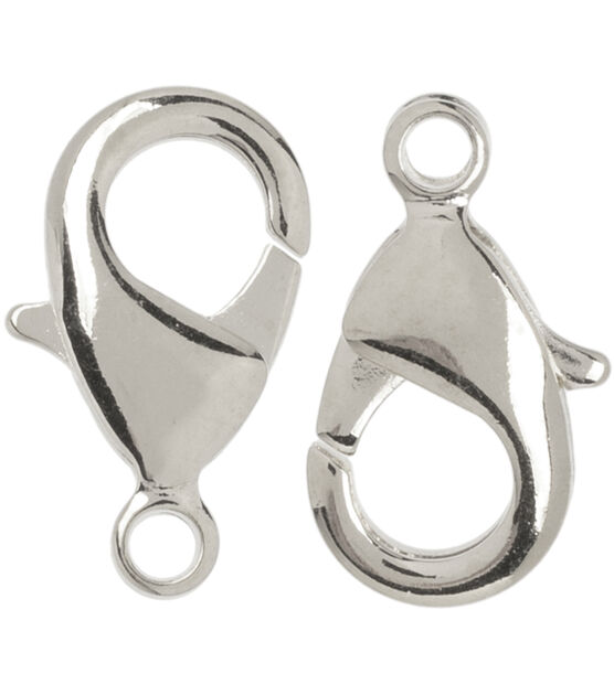 15mm Silver Plated Metal Lobster Clasps 4pk by hildie & jo