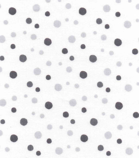Grey Multi Dots Nursery Cotton Fabric