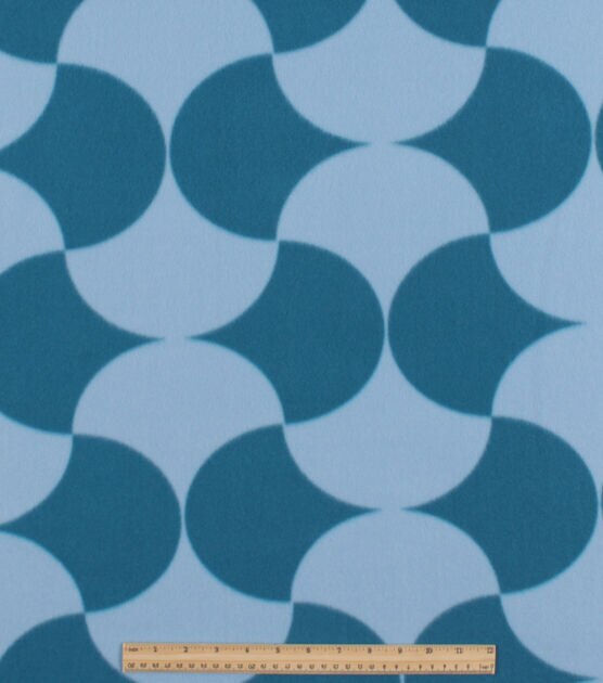 Green & Blue Geo Swirl Blizzard Fleece Fabric, , hi-res, image 2