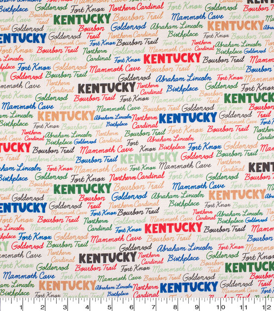 Kentucky Cotton Fabric Words