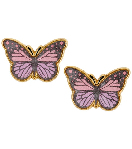 La Mode 1" Multicolor Butterfly Buttons 2pk, , hi-res, image 3
