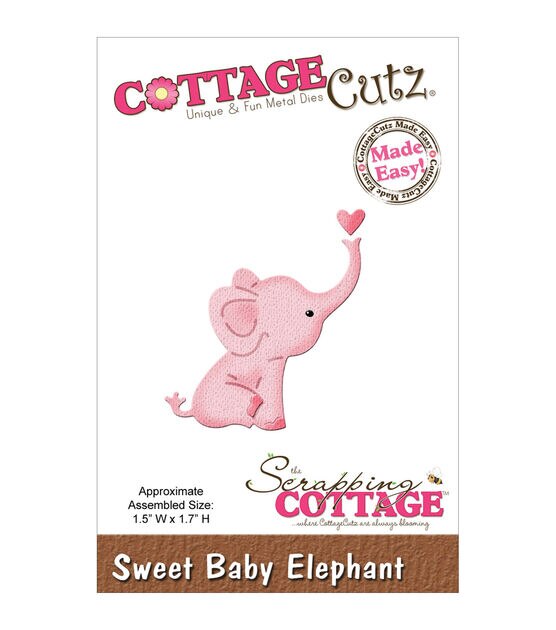 CottageCutz Mini Die 1.5"X1.7" Sweet Baby Elephant