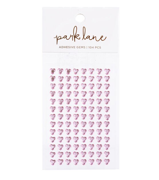 Heart Shaped Rhinestone Stickers, Assorted Sizes, 54-Count - Pink 
