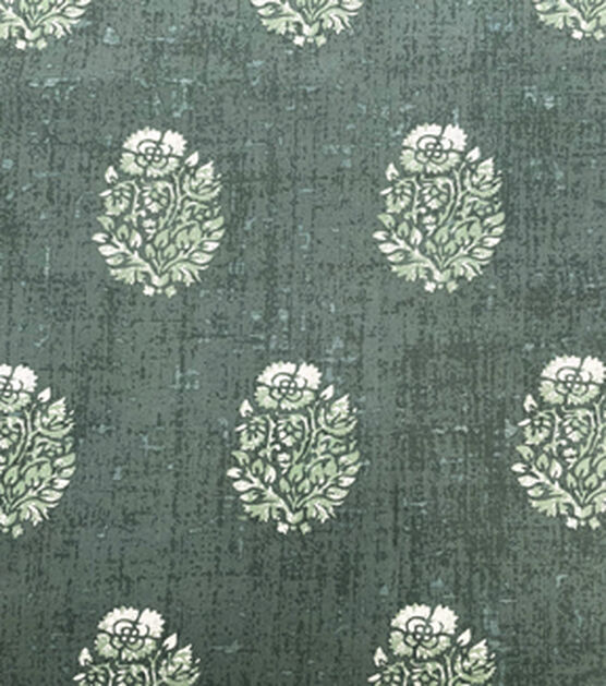 Botanical Spruce Cotton Linen Blend Home Decor Fabric