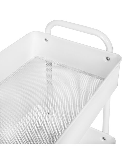 Honey Can Do 16.5" x 32.5" White 3 Tier Metal Rolling Cart, , hi-res, image 5