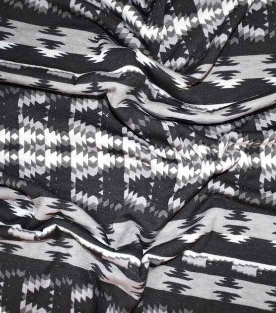 Fast Fashion Spandex Fabric Black & Grey Aztec | JOANN