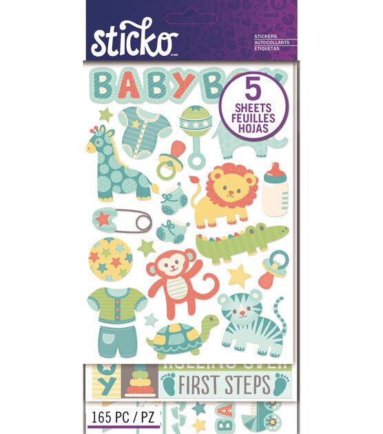 Sticko 165 Pack Flip Stickers Baby Boy
