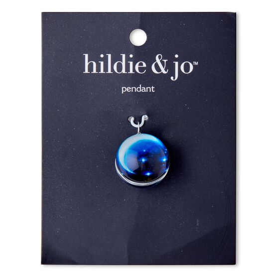 .5" Silver & Iridescent Round Stone Pendant by hildie & jo