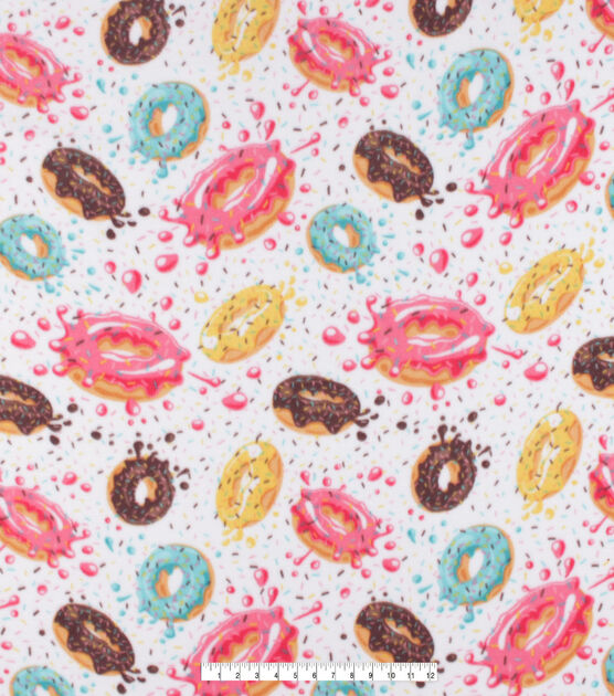 Multicolor Donuts Anti Pill Fleece Fabric, , hi-res, image 4