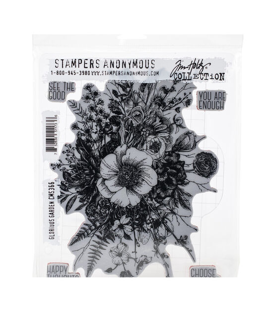 Tim Holtz Cling Stamps 7''X8.5'' Glorious Garden