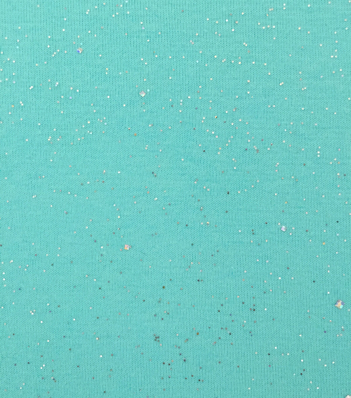 Doodles Jersey Fabric Turquoise Glitter 