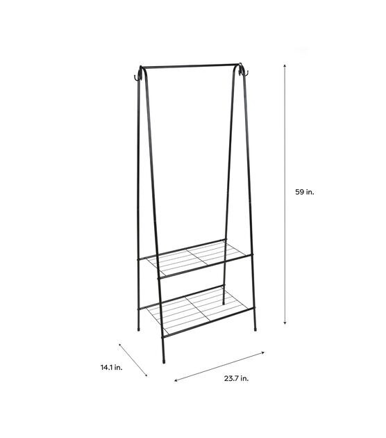 Organize It All 59" Garment Rack With 2 Tier Shelving, , hi-res, image 4