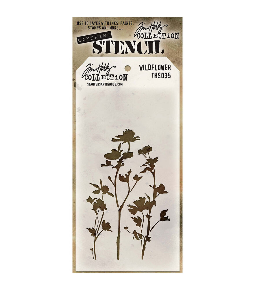 Tim Holtz 4.24" x 8.5" Layered Stencils, Wildflower, swatch