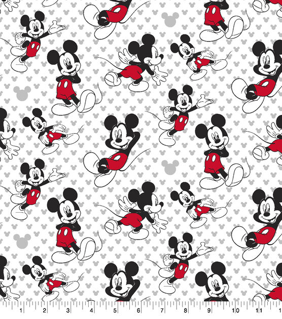 Disney Mickey Mouse Cotton Fabric  Totally Mickey Toss