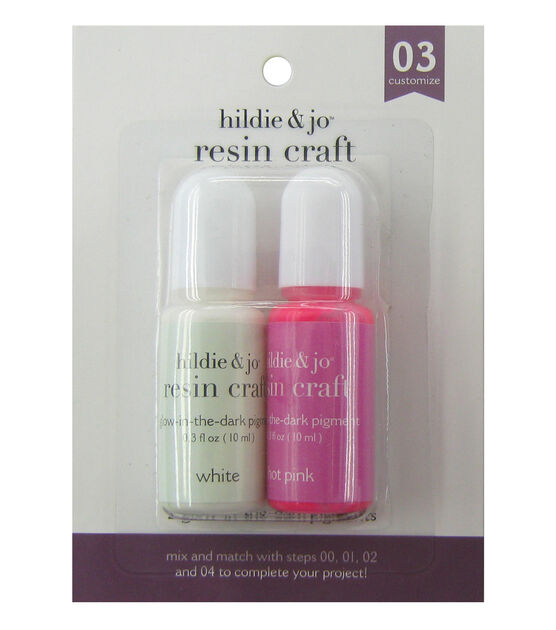2ct White & Hot Pink Glow in the Dark Resin Pigments by hildie & jo
