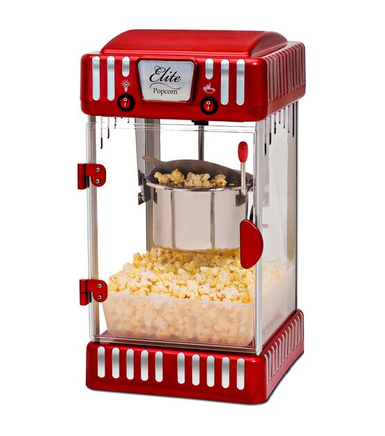 Elite Epm-250 Classic Tabletop 2.5 oz Kettle Popcorn Maker, Red